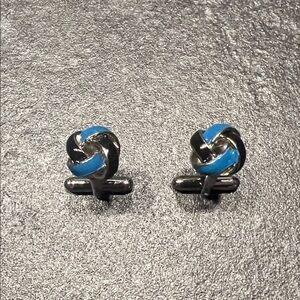 Dark Blue and Medium Blue Knot Cufflinks